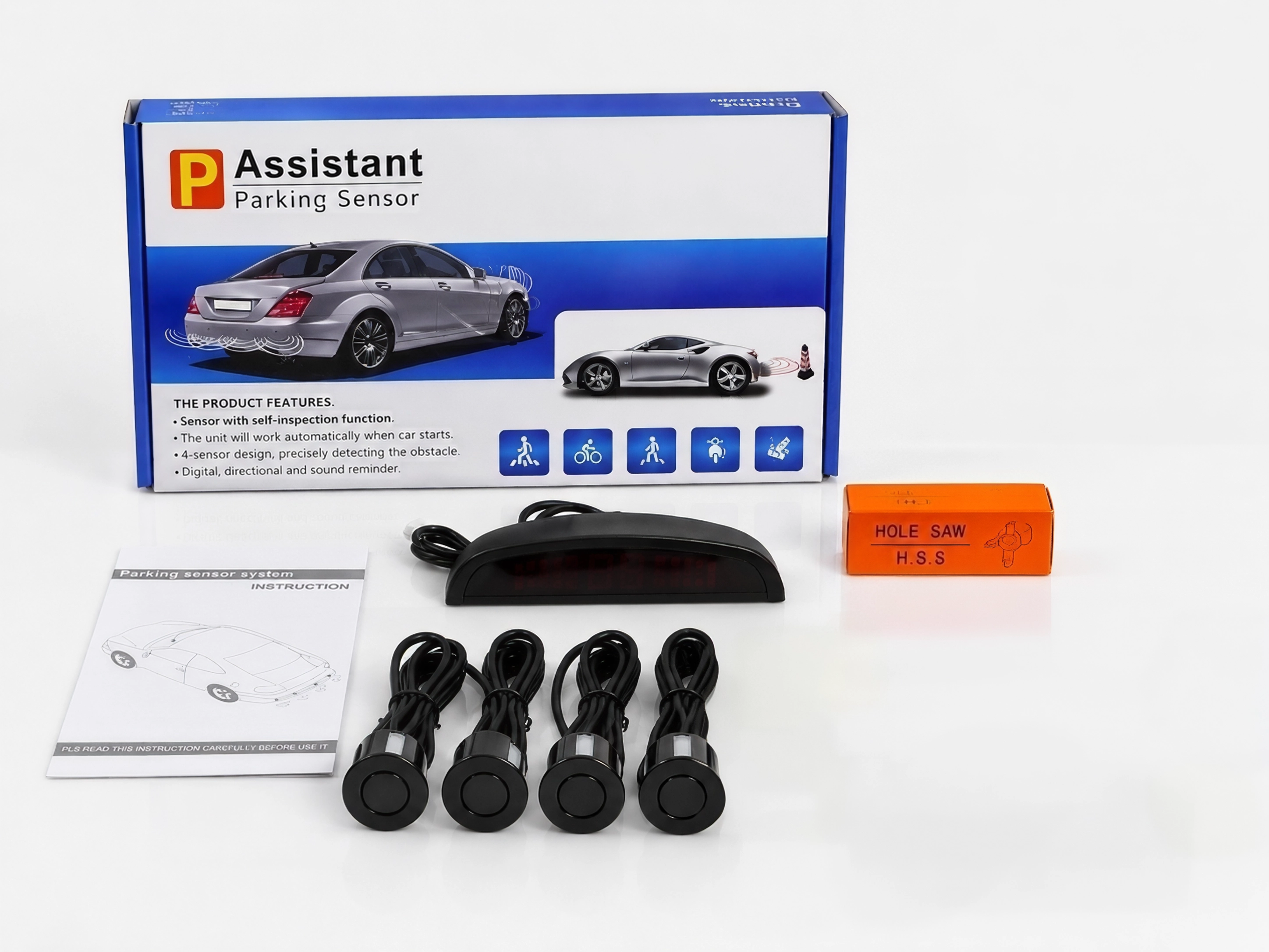 P-Assistant 4-Sensor Car Parking System with LED Display